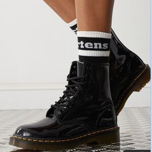 Dr. Martens Black Combat Moto Boots